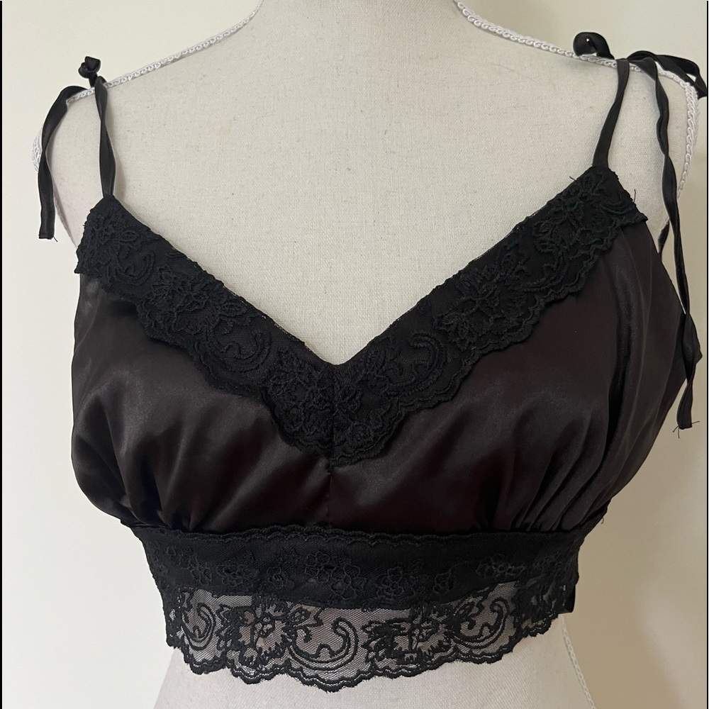 Lacy black top NEW with tags